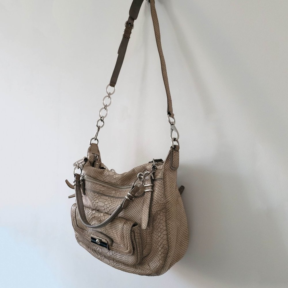 Coach Kristin Pinnacle Embossed Python Laila Roun… - image 5